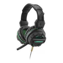 Headset Gamer Warrior Magne Ph143 C/ Microfone Preto E Verde