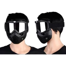 Casco Abierto Máscara Desmontable Gafas De Protección Uv Mot