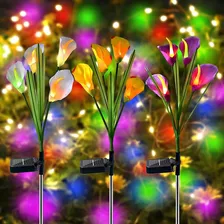 4 Luces Solares Flores Para Decoración Jardín Patio,7colores
