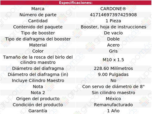 1 Booster Frenos Volvo V90 97 Al 98 Reman Foto 5