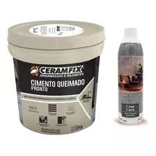 Cimento Queimado Ceramfix 5kg + Cera Laca - Grafite