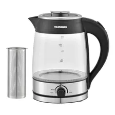 Hervidor Eléctrico Telefunken Tf Pe800 Jarra Vidrio 1.8lt Mate Cafe Color Transparente/negro/plateado