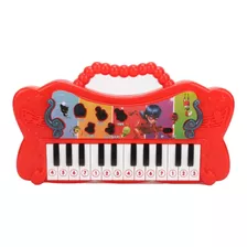 Teclado Musical Infantil Miraculous Ladybug Multikids Cor Vermelho