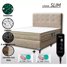 Colchão Cama Box Massageador Magnético Cabeceira 2 Travessei