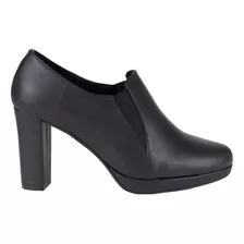 Zapato Con Tacón Alto Negro De Mujer Vicenza 7105 Piel Lisa