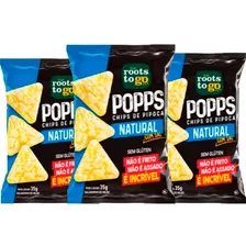 Popps Chips Pipoca Natural Sem Glúten Roots To Go 3un De 35g