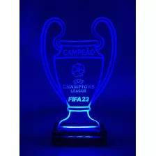 3x Luminária Mesa Troféu Led Champion Ps4 Xbox Fifa Pes 40cm