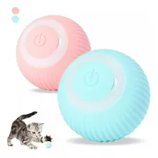 Bola Giratória Inteligente Brinquedo Pet Gato Silicone Usb Cor Azul