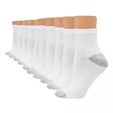 Hanes Calcetines Deportivos Para Mujer, 10 Pares, Color Blan