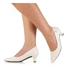 Sapato Feminino Scarpin Bico Fino Saltinho Confort Colorido 