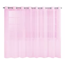 Cortina Voil Rosa P/ Sala Ou Quarto 3,00 X 1,40 Metros