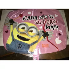 Globo Metalizado De Minion Rectang Cada Dia Te Quiero Mas