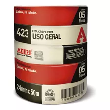 Fita Crepe Uso Geral 24mmx50m Tapefix Adere 5 Rolos