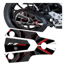 Adesivo Protetor Resinado 3d Escapamento Moto Fz 25 Fz25 Cor Protetor Escapamento Vermelho