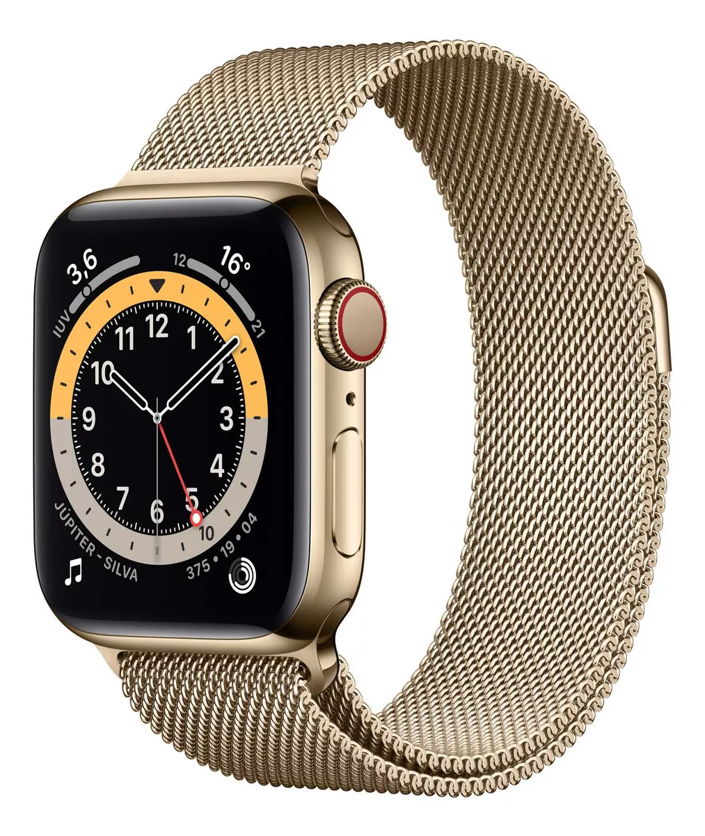 Apple Watch  Series 6 (gps+cellular) - Caixa De Aço Inoxidável Dourado De 40 Mm - Pulseira Estilo Milanês Dourado