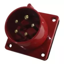 Tomada Embutir Reta Negativa 16a 3p+n+e 6h Vermelho Metaltex