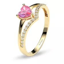 Anillo Para Dama Corazón Promesa Amelie Joyas Oro 10k