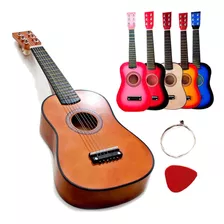 Mini Violão Infantil Acústico Palheta Crianças Aço Brinquedo