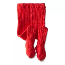 Jefferies Socks Baby Girls' Cable Tight 1 Pack, Rojo, 6-18 M