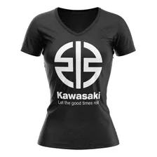 Camiseta Baby Look Kawasaki Monster River Moto Gp Feminina