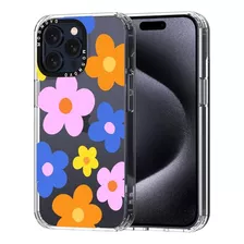 Funda Transparente Para iPhone 15 Pro Max Flor Groovy De Los