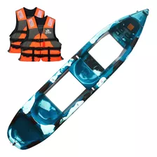 Kayak Caiaker Aquarius 2 Plazas Aventureros Color Camo Azul