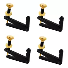 Kit 4 Micro Afinador Violino 3/4 4/4 Cobre Preto Dourado