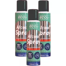 3 Álcool Spray Aerosol 70% Anvisa Antisséptico Higienizador