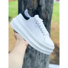 Tenis Sneakers Mujer Plataforma Blanco/negro
