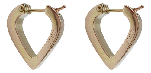 Brinco Argola Bold Coração De Ouro 18k 750 Amarelo