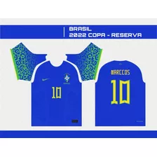 Arte Vetor Camisa Brasil 2022 Azul