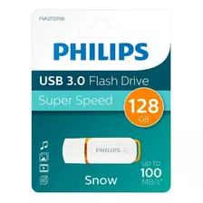 Pendrive Philips Snow 128gb Usb 3.0 Flash Speed Blanco
