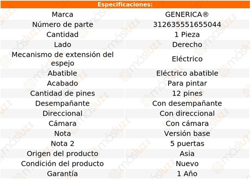 Espejo Lat Der Elect P/pintar C/desemp C/direcc Hr-v 16/21 Foto 2