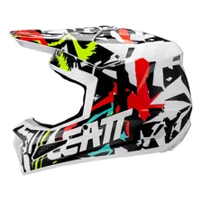 Capacete Motocross Leatt Moto 3.5 Branco Red Promoção