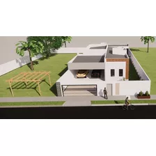 Projeto Arquitetônico Residencial Com Pscina, Lote: 14x30.