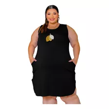 Vestido Regata Bolso Fenda Lateral Soltinho Plus Size Curve