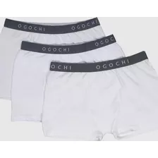 Cueca Masculina Ogochi Boxer Branca