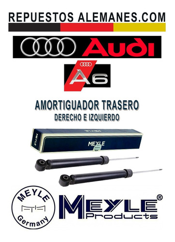 Amortiguador Trasero Audi A6 2011 - 2018 A Gas (par) Meyle  Foto 2