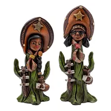 Casal Boneco Lampião E Maria Bonita Casal Mandacaru Cerâmica