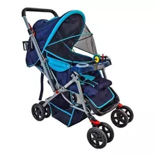 Carriola De Paseo Angelin Baby Is 555-a Azul Con Chasis Color Plateado