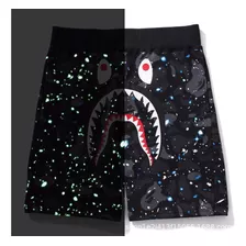 Bape Luminous Shark Casual Pantalones Cortos Deportivos