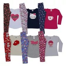 Blusa De Frio + Legging Menina Conjunto Infantil Promoção