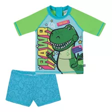 Traje De Baño Bebe Niño Set Uv Uv50+ Disney Toy Story Verde 