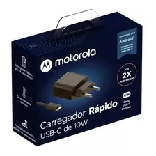 Carregador Motorola Carga Rápida Usb Tipo C 10w Original 