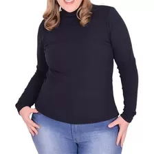 Blusa Manga Longa Gola Alta Plus Size Kit 2 Peças Ate O G6