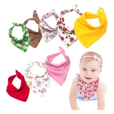 Babador Bandana Kit 10 Ezzif Menina C/ 2 Botoes 