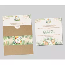 50 Convite Aniversario Infantil Personalizado Tema Safari