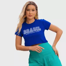 Blusa Tshirt Feminina Do Brasil Viscolycra - Cropped Brasil