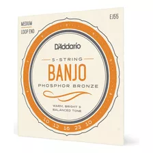 Daddario Ej55 Banjo Strings - Juego De 5 Cuerdas, Juego De .