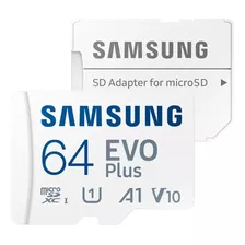 Cartão Memória Samsung 64gb Micro Sd Evo Plus 130mbs